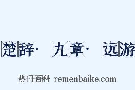 楚辞·九章·远游是什么意思的图片